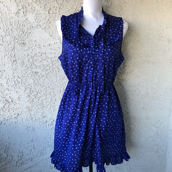 Blue dress with white and red hearts - Picture 4 of 7